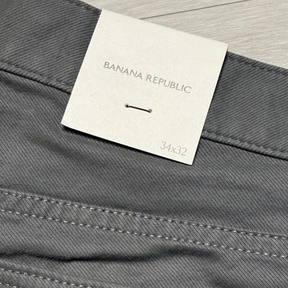 Banana Republic Straight Twill‎ Pants Smokey Signal Grey 34x32 New With Tags